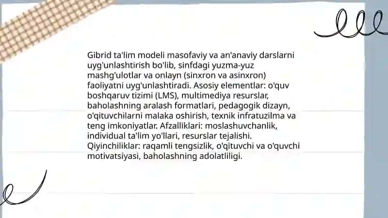Zamonaviy talim shakllari 4