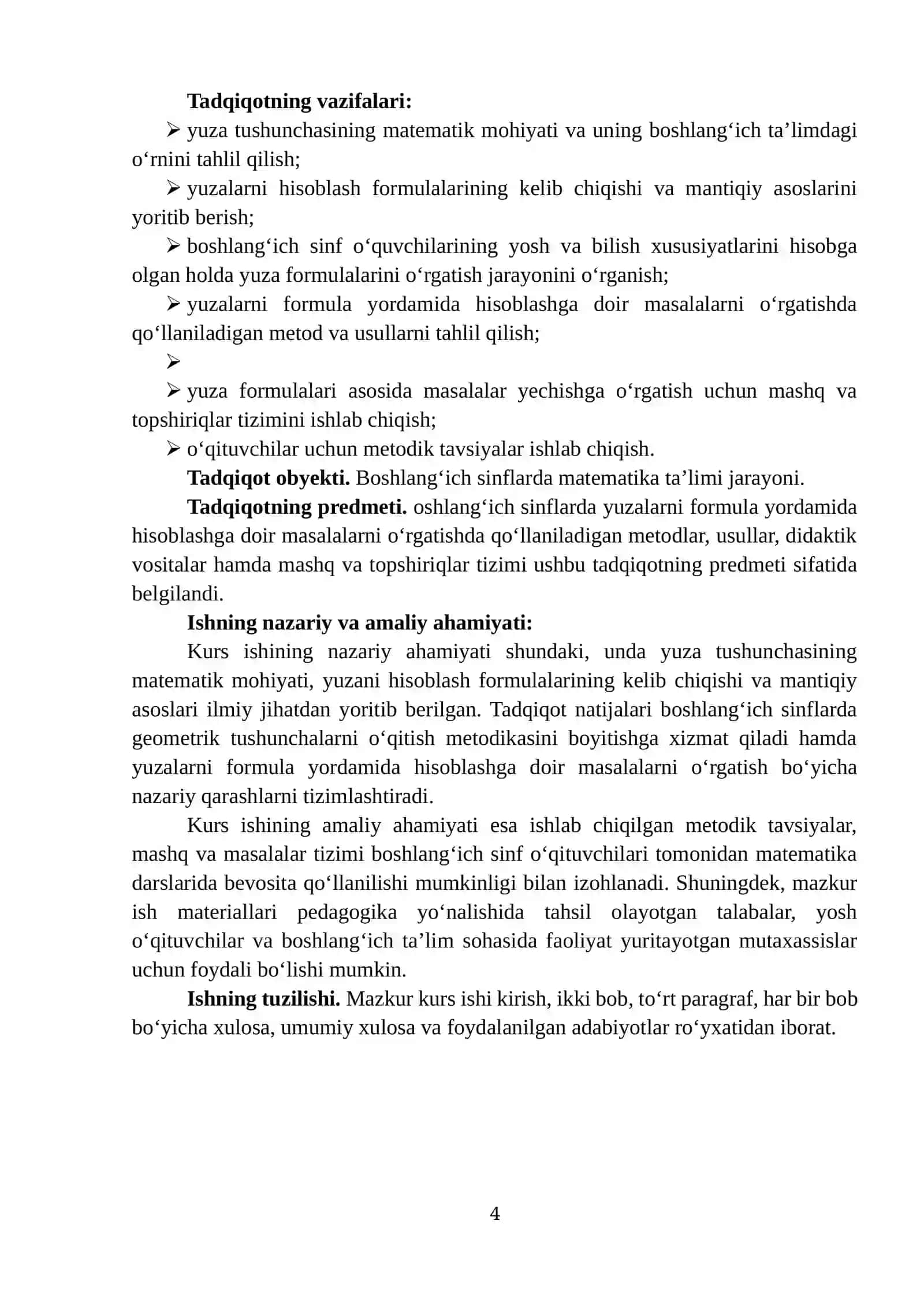 YUZALARNI FORMULA YORDAMIDA HISOBLASHGA DOIR MASALALARNI O‘RGATISH METODIKASI 4