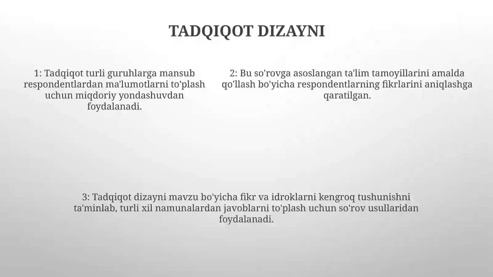 Inkyuiziv Ta'Lim Ğoyalarini Amaliyotga Tadbiq Etish Bõyicha Turli Guruhlarga Mansub Respondentlarning Fikrlarini Aniqlashga QaratilganSotsiologikTadqiqotlar 4