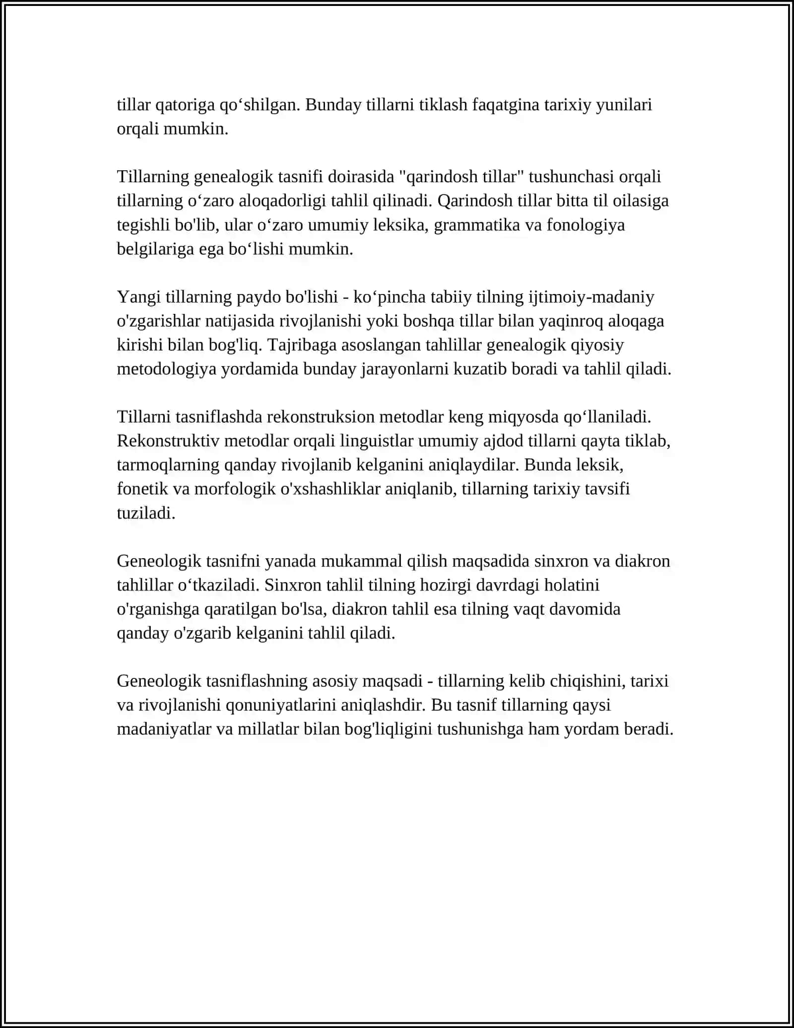 TILLARNING GENEOLOGIK TASNIFI 4