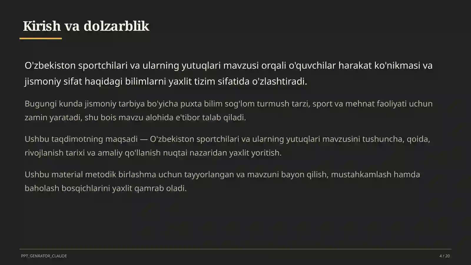 O'zbekiston sportchilari va ularning yutuqlari (11-sinf) 4