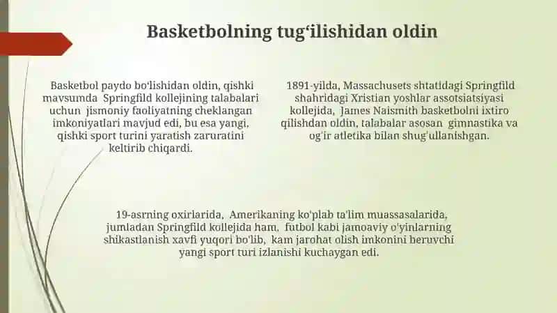 Basketbolni vujudga kelishi va tarixi 4