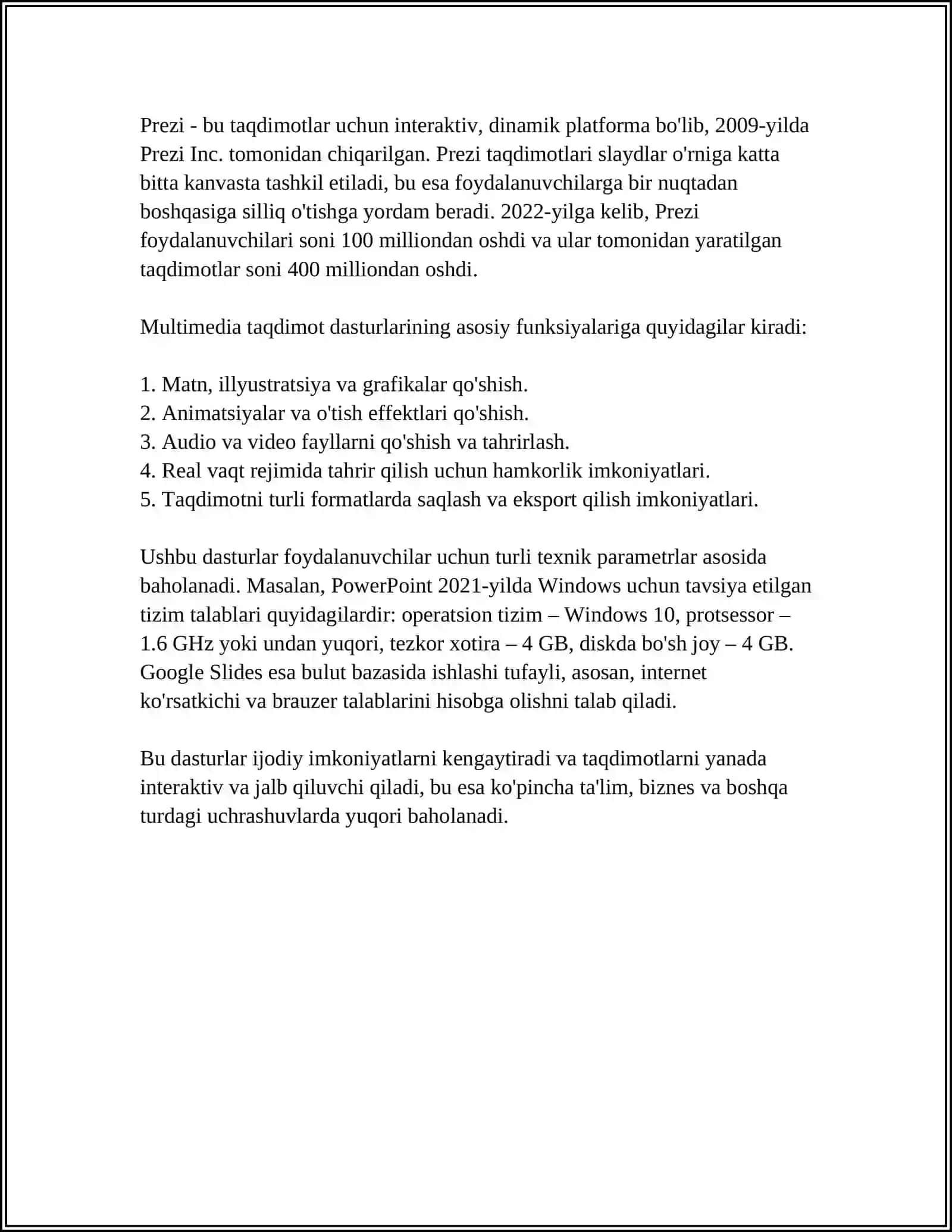 Multimedia Taqdimot Dasturlari 4
