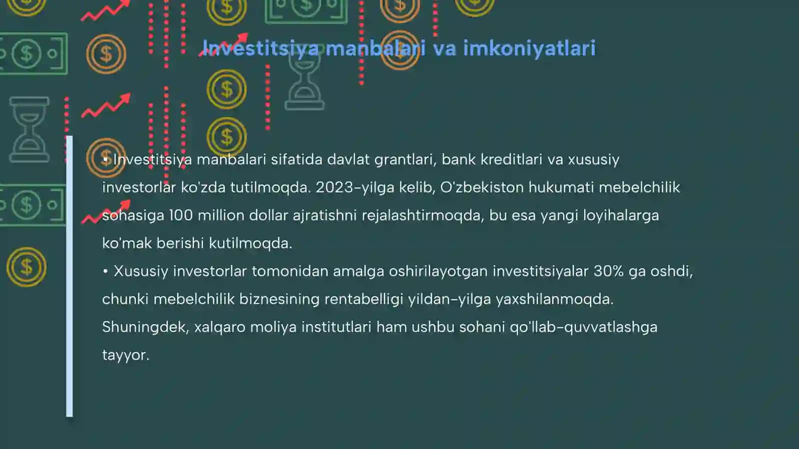 Mebelchilik biznesi bo'yicha investitision loyiha 4