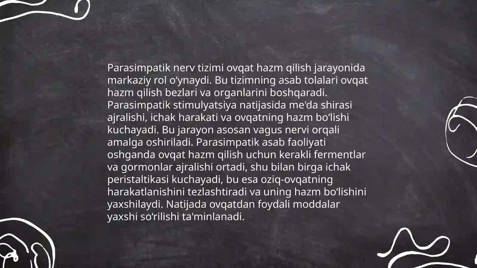 Simpatik va parasimpatik nerv tizimlarning ovqat hazm qilish yo'llariga ta'siri 4