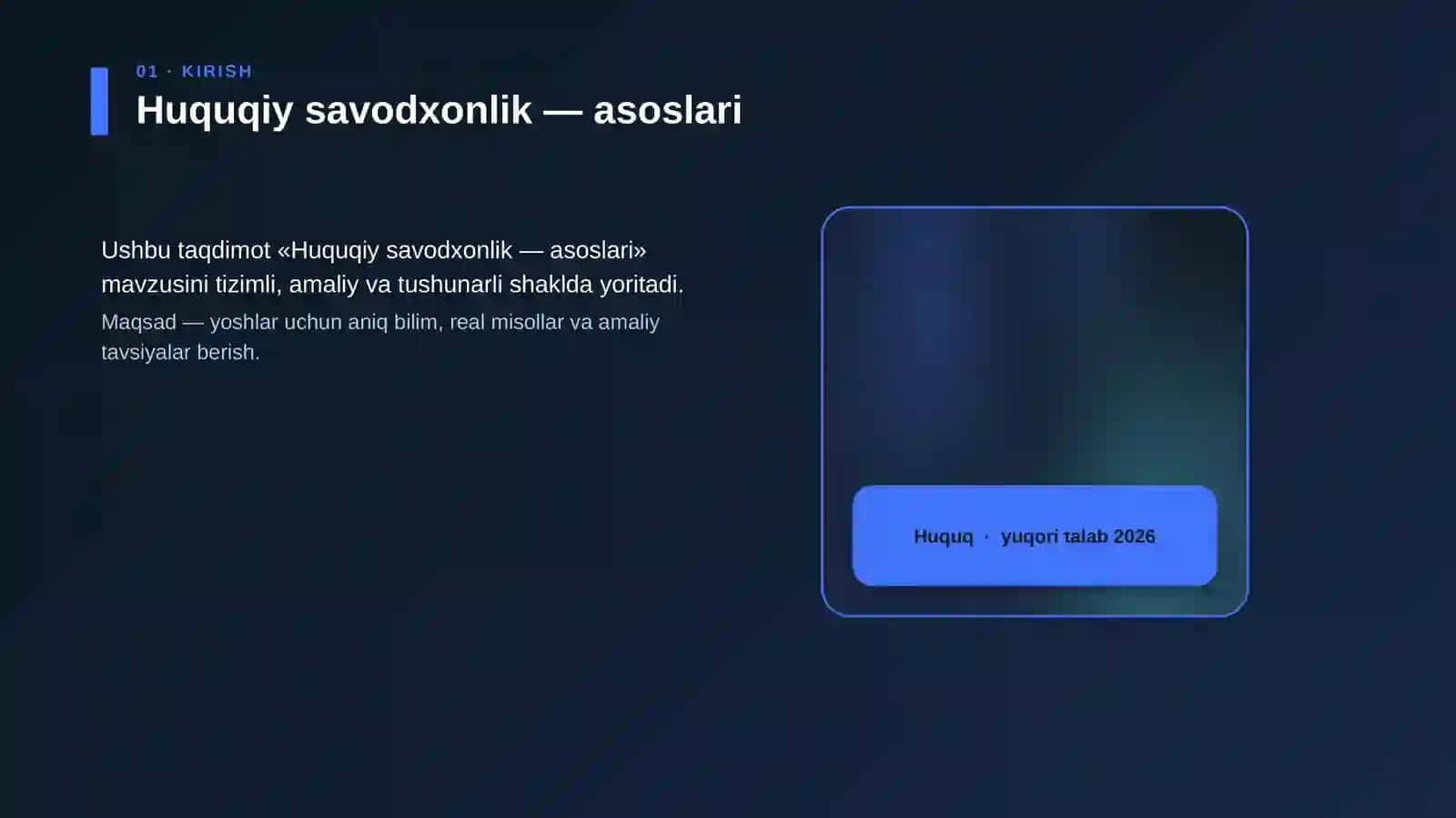 Huquqiy savodxonlik — asoslari 4