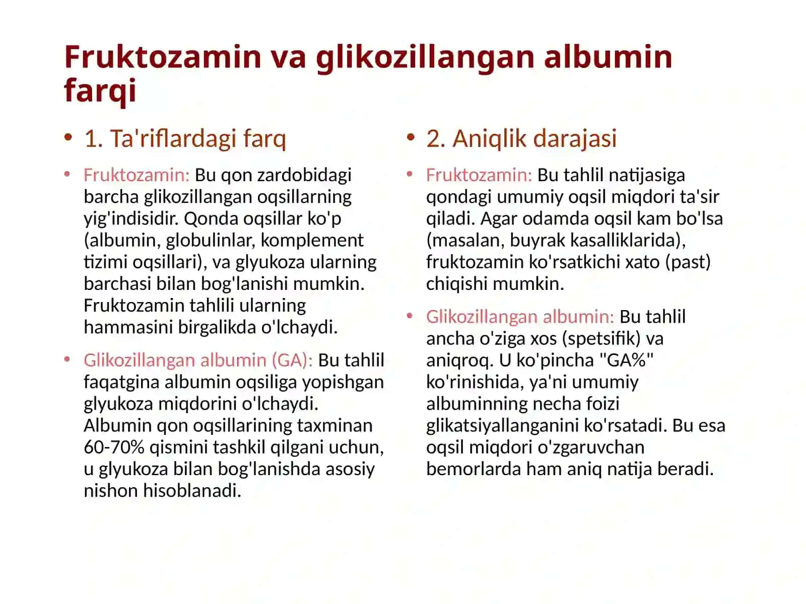 Glikozillangan gemoglobin va alūbumin 4