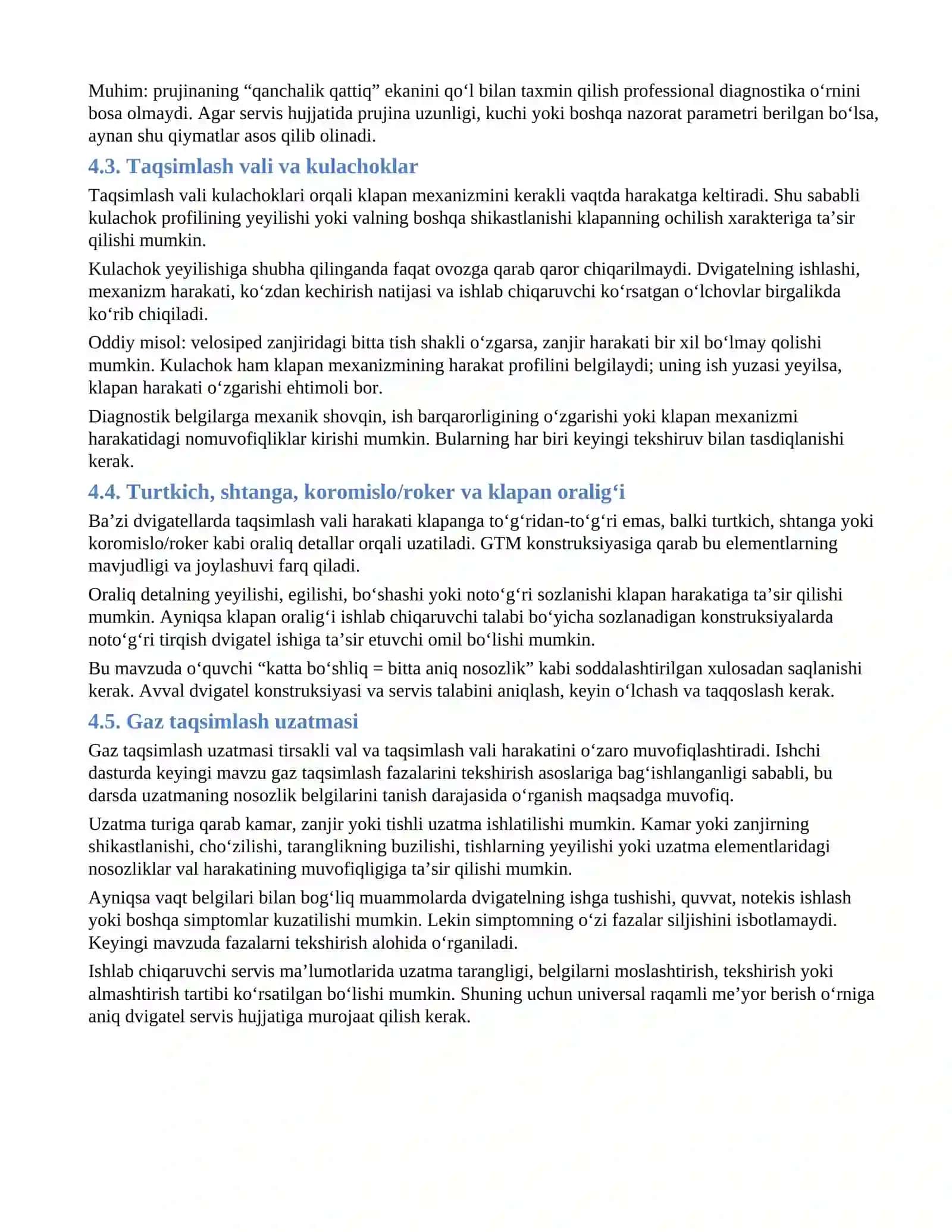 7_mavzu. Klapanlar_prujinalar_taqsimlash_vali_va_uzatmalarning_nosozliklari 4