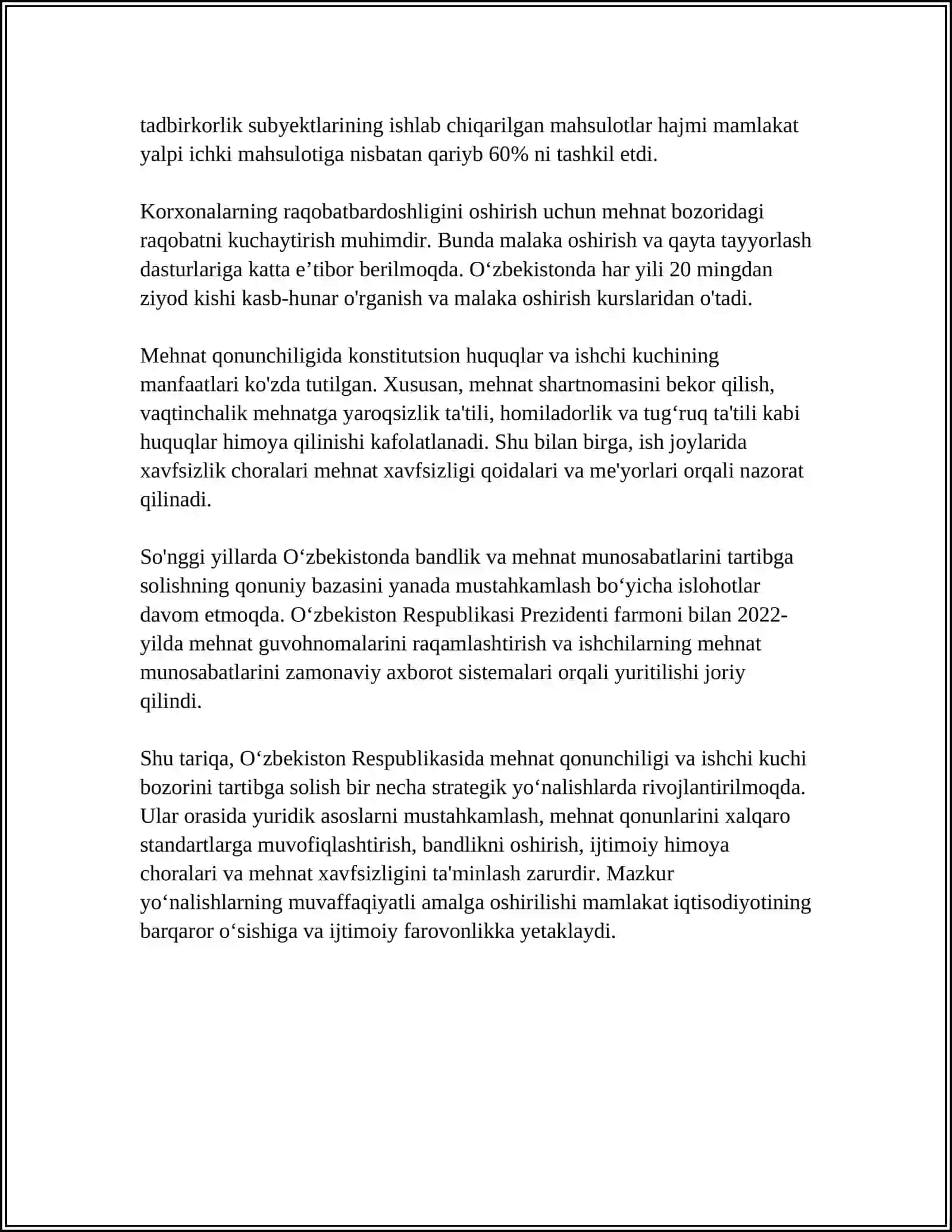 ISHCHI KUCHI BOZORINING DAVLAT TOMONIDAN TARTIBGA SOLINISHI 4