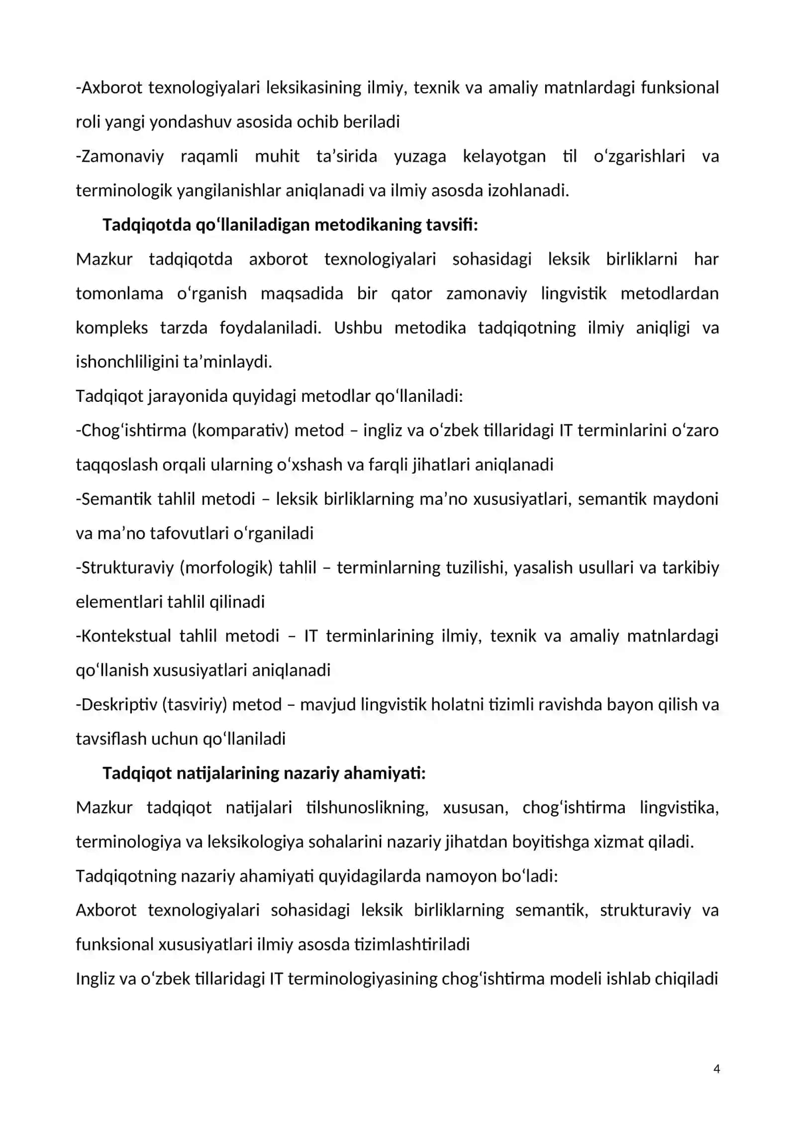 Axborot texnologiyalari sohasidagi leksik birliklarning chogʻishtirma tadqiqi 4