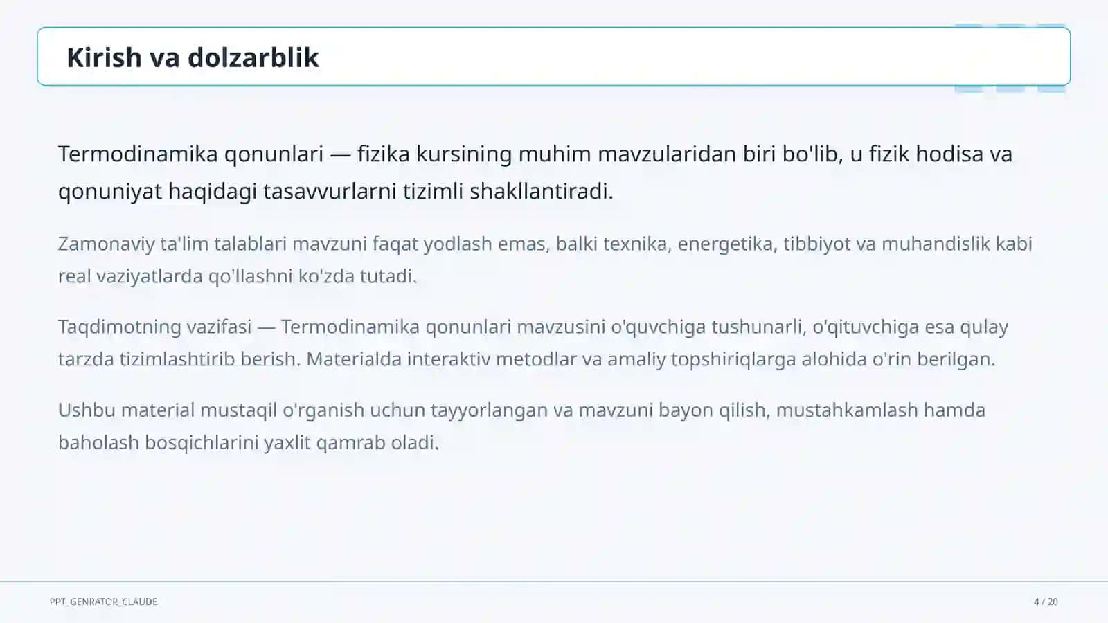 Termodinamika qonunlari (10-sinf) 4