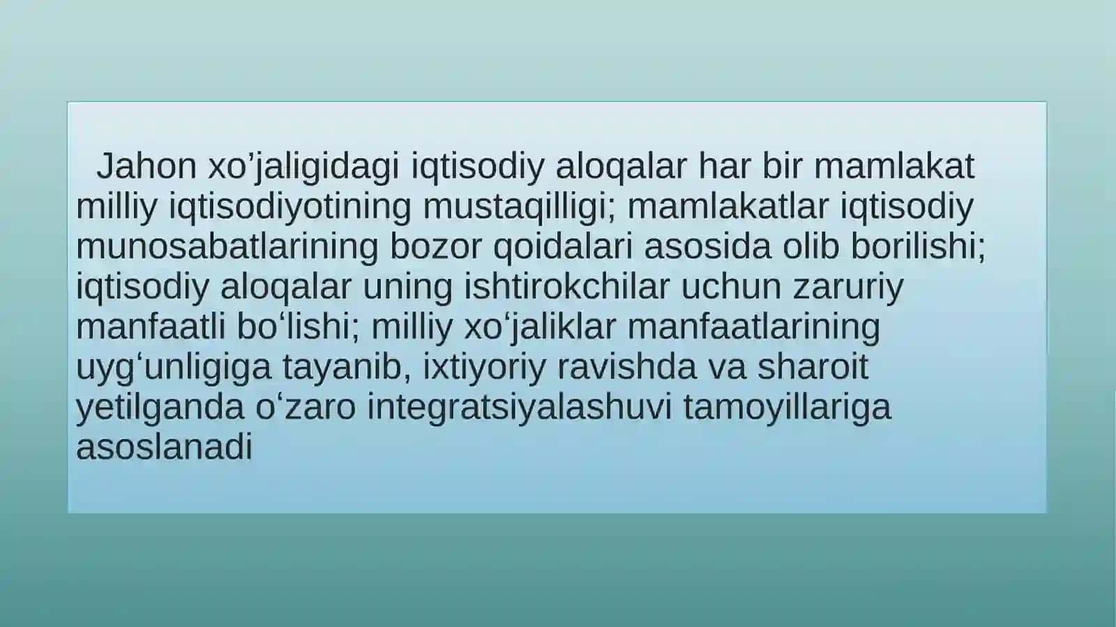 Jahon xo'jaligi tushunchasi 4