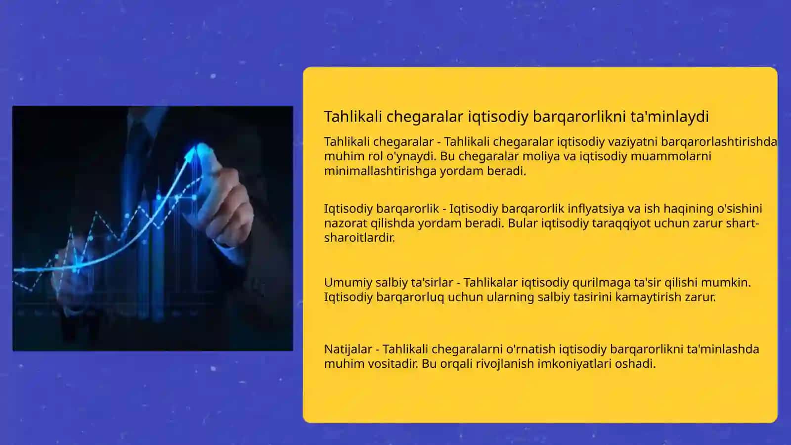 Iqtisodiy xavfsizlik ko’rsatkichlarining taxlikali chegaralari 4
