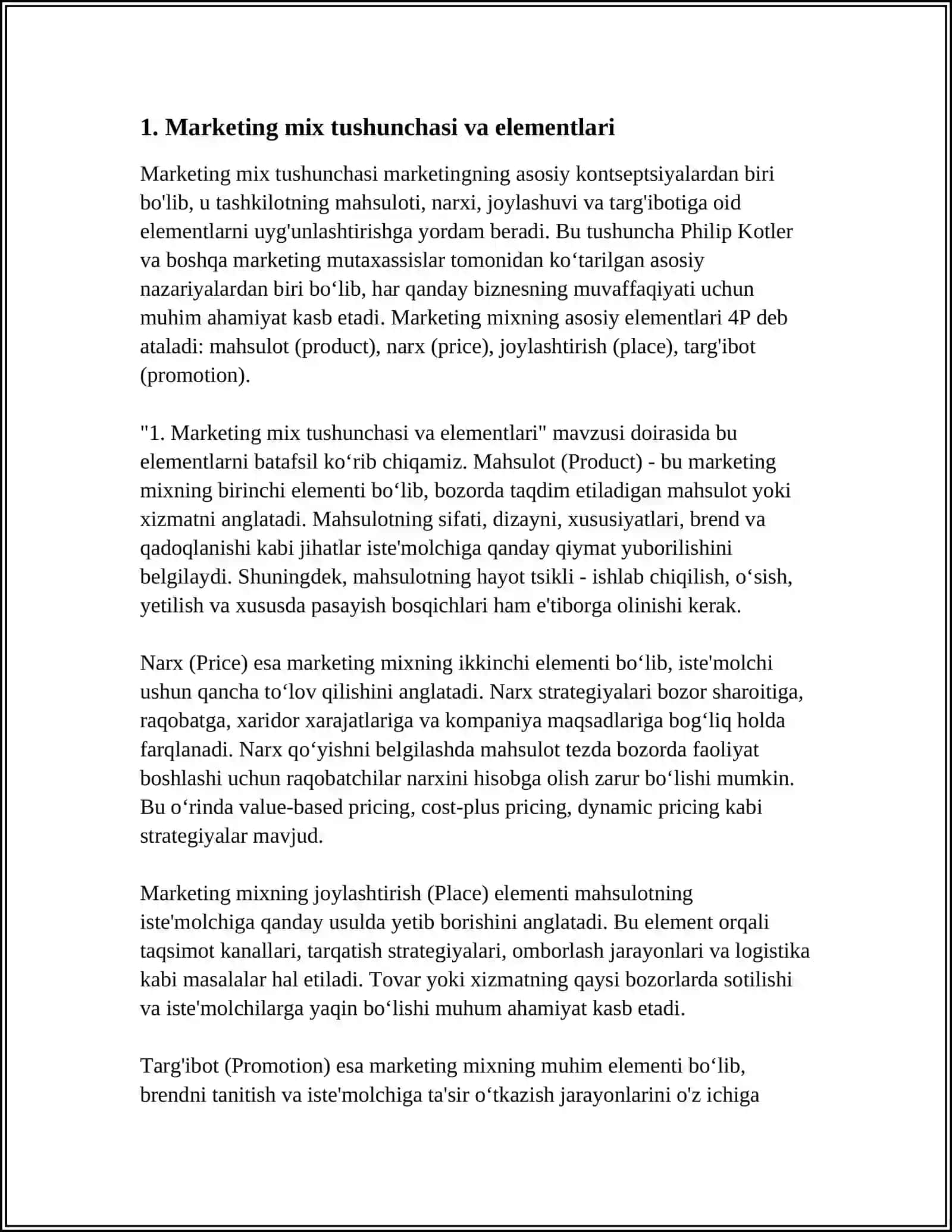 MARKETING MIX TUSHUNCHASI VA TARIXI 4
