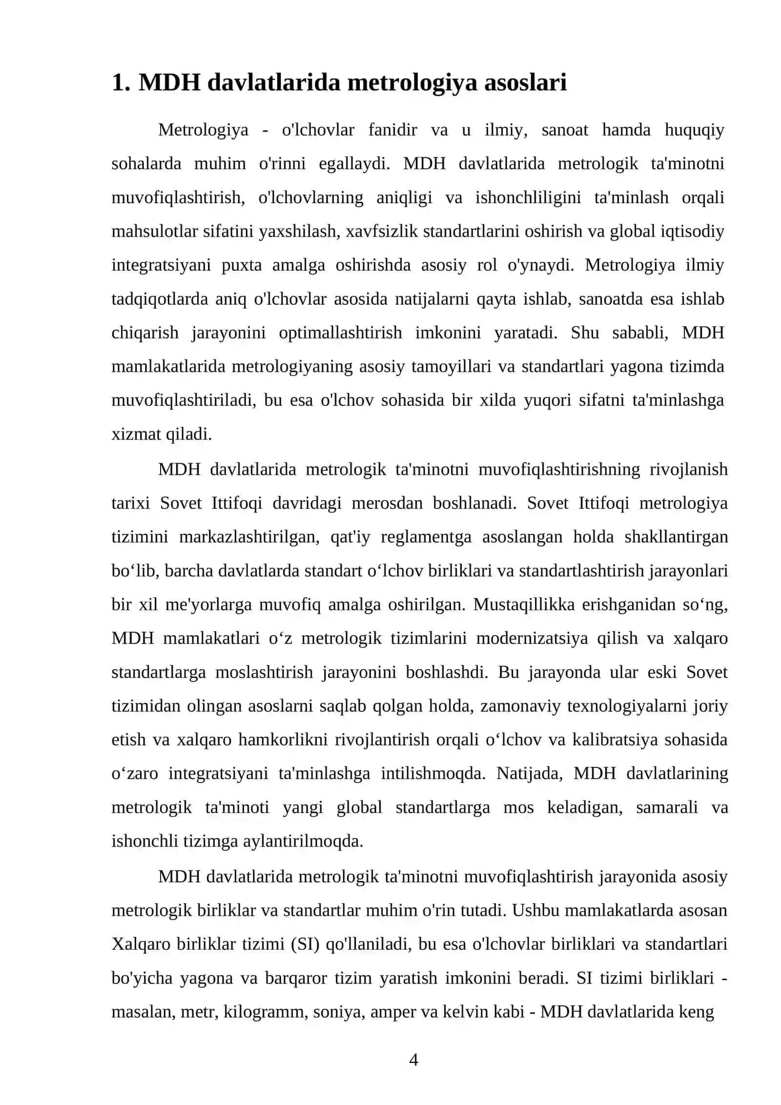 MDH davlatlarida metrologik ta'minotni muvofiqlashtirish 4