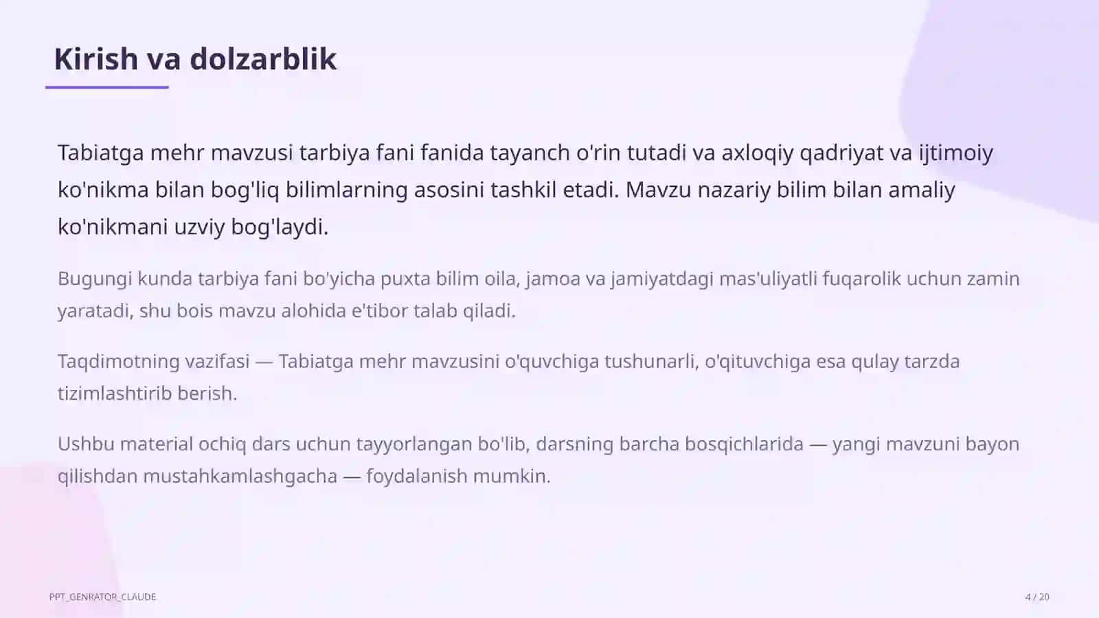 Tabiatga mehr (3-sinf) 4