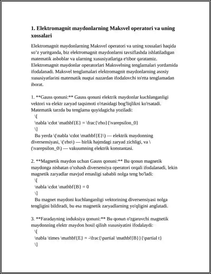ELETROMAGNIT MAYDONLAR OPERATORLARI 4