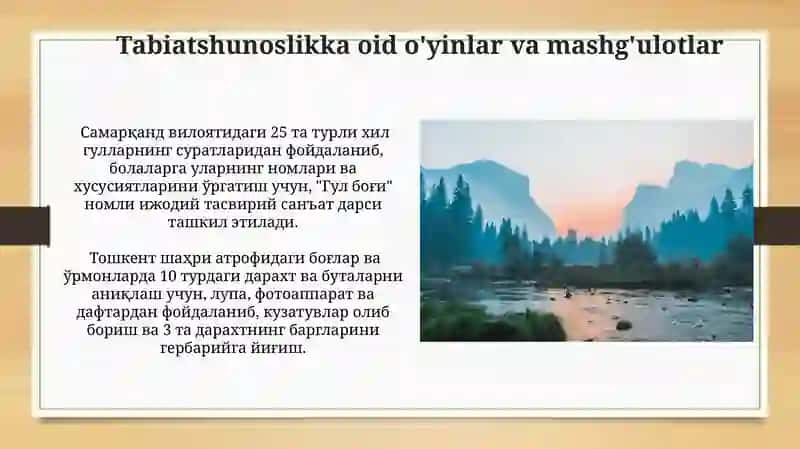 Tabiatshunoslikni Tashkil Etish 4
