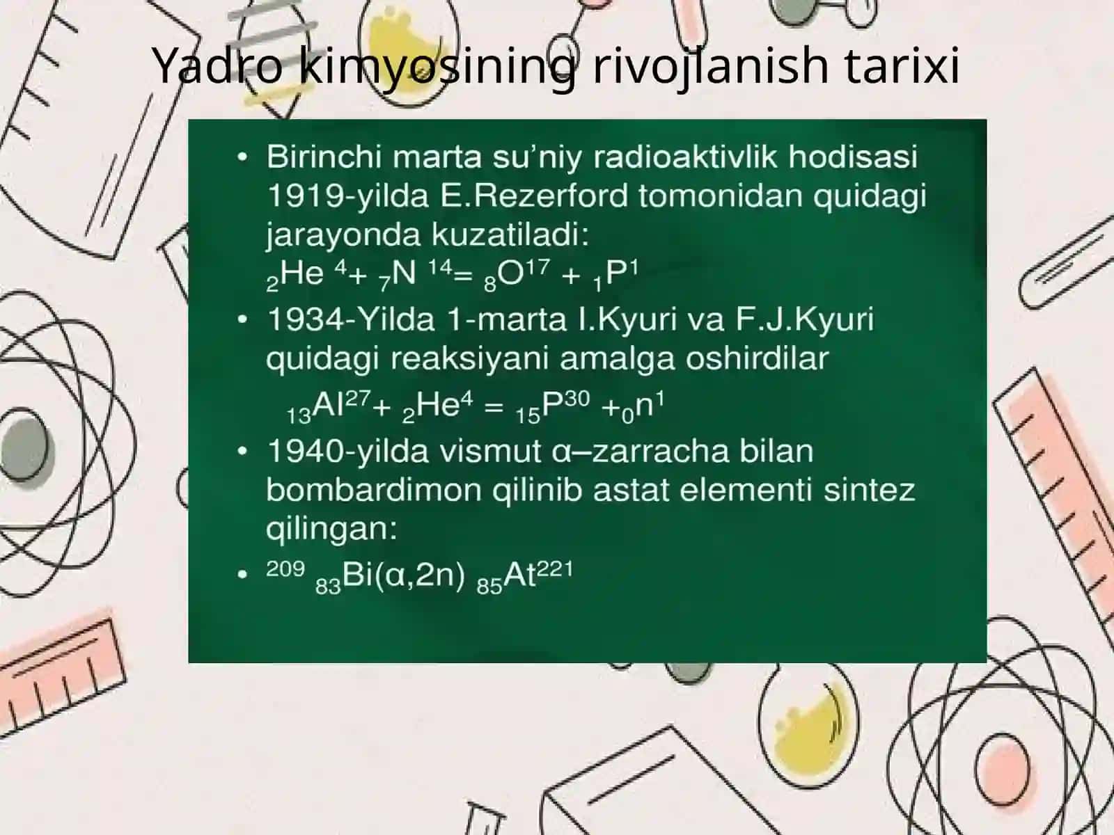 Yadro kimyosining tibbiyotdagi o’rni. Kriminalistikada kimyoning o’rni 4