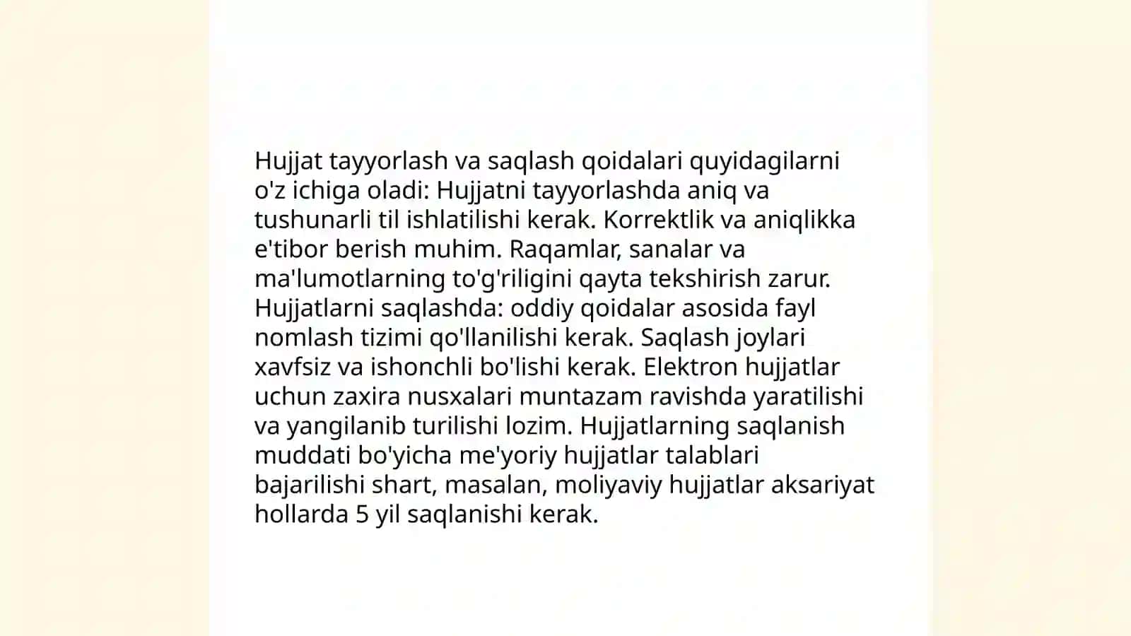 Hujjatlar tayyorlash va ular ustida ishlash tartibi 4