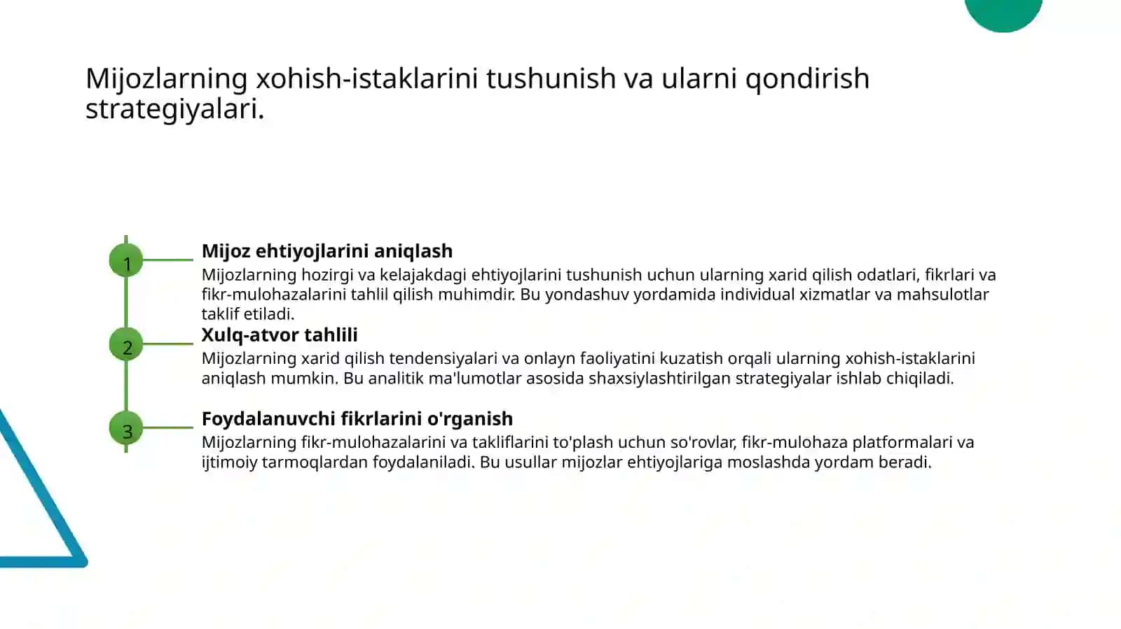 Bozorda mijozlar bilan munosabatlarni boshqarish 4
