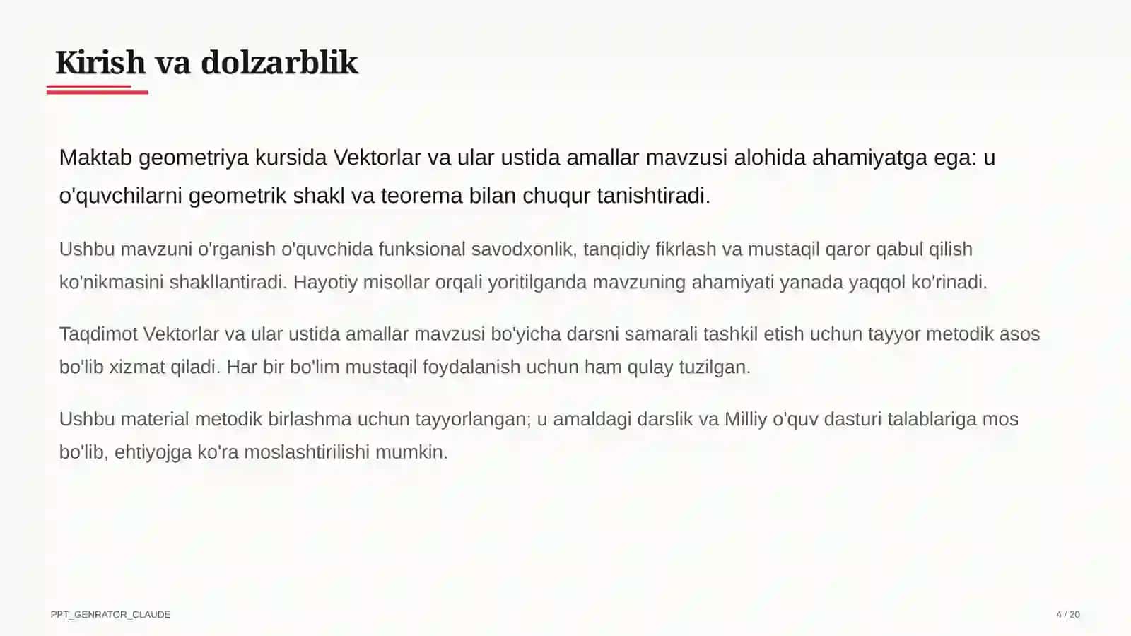 Vektorlar va ular ustida amallar (9-sinf) 4
