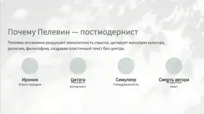 Виктор Пелевин и постмодерн 4