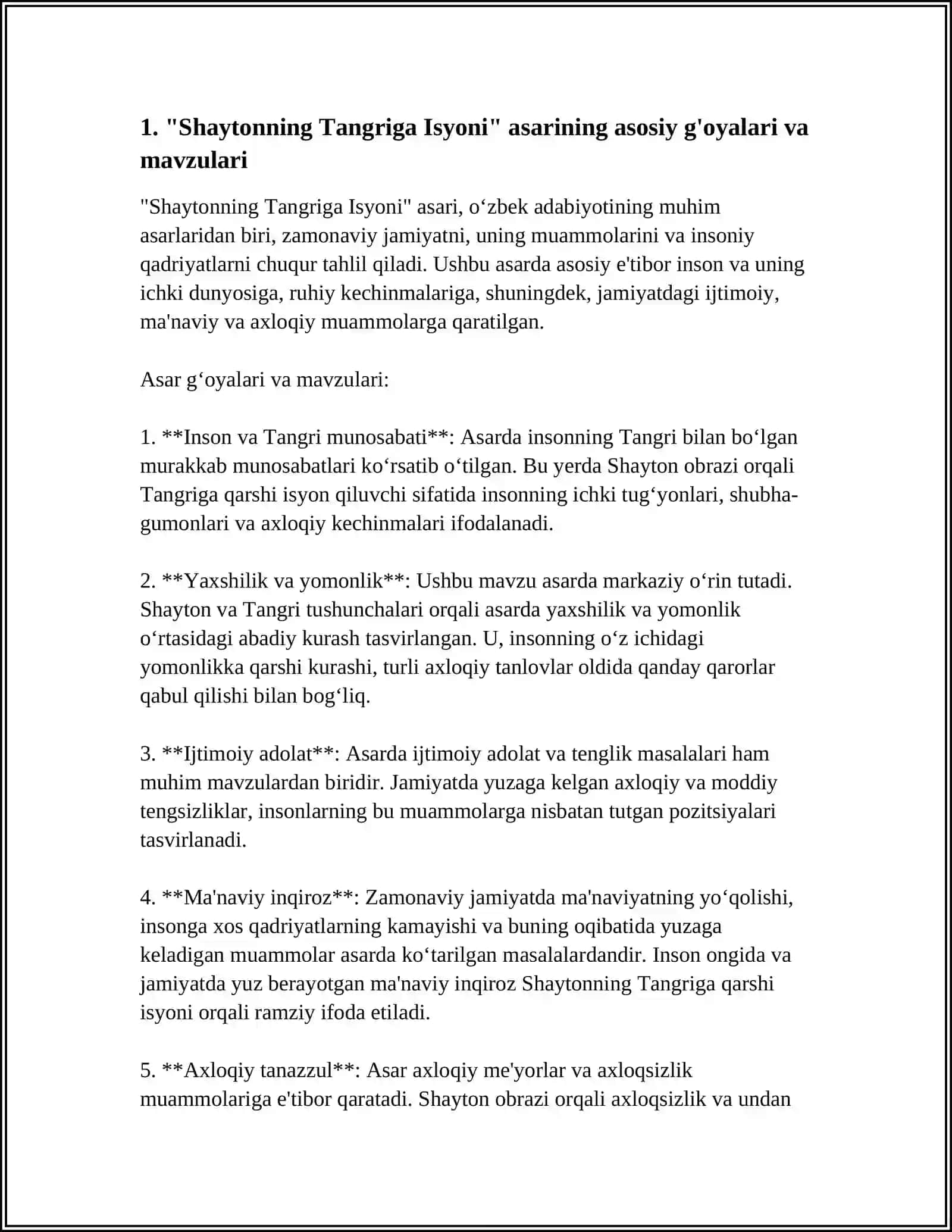 A.FITRATNING "SHAYTONNING TANGRIGA ISYONI","ABULFAYZXON"DRAMASI,"QIYOMAT"HIKOYASI TAHLILI 4
