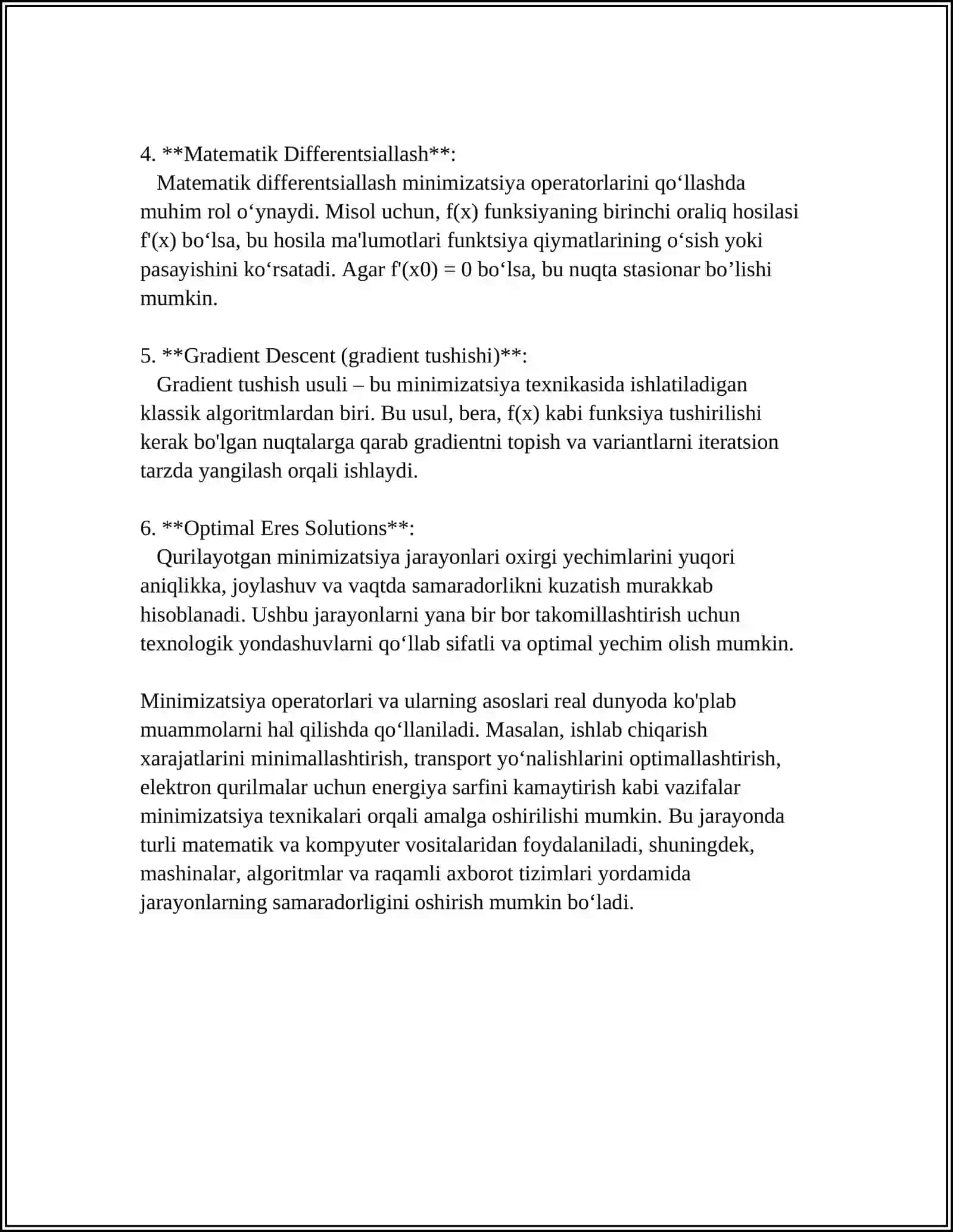 MINIMIZATSIYA OPERATORI 4