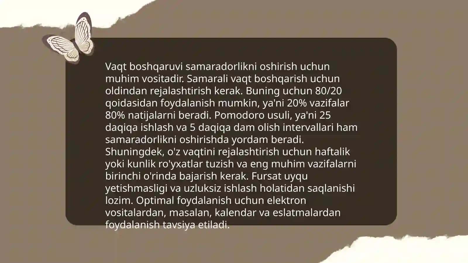 Yangi tipdagi rahbar va uning ish vaqti samaradorligi 4
