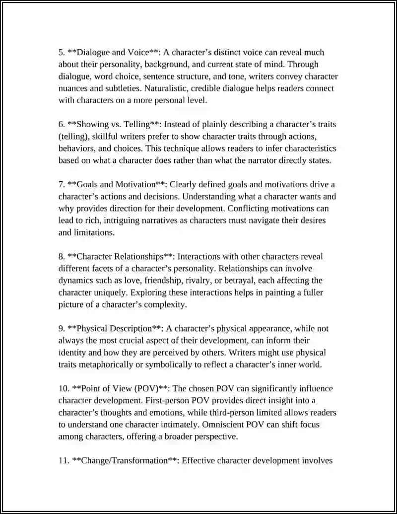 Character Development Techniques for Creative Writing 4