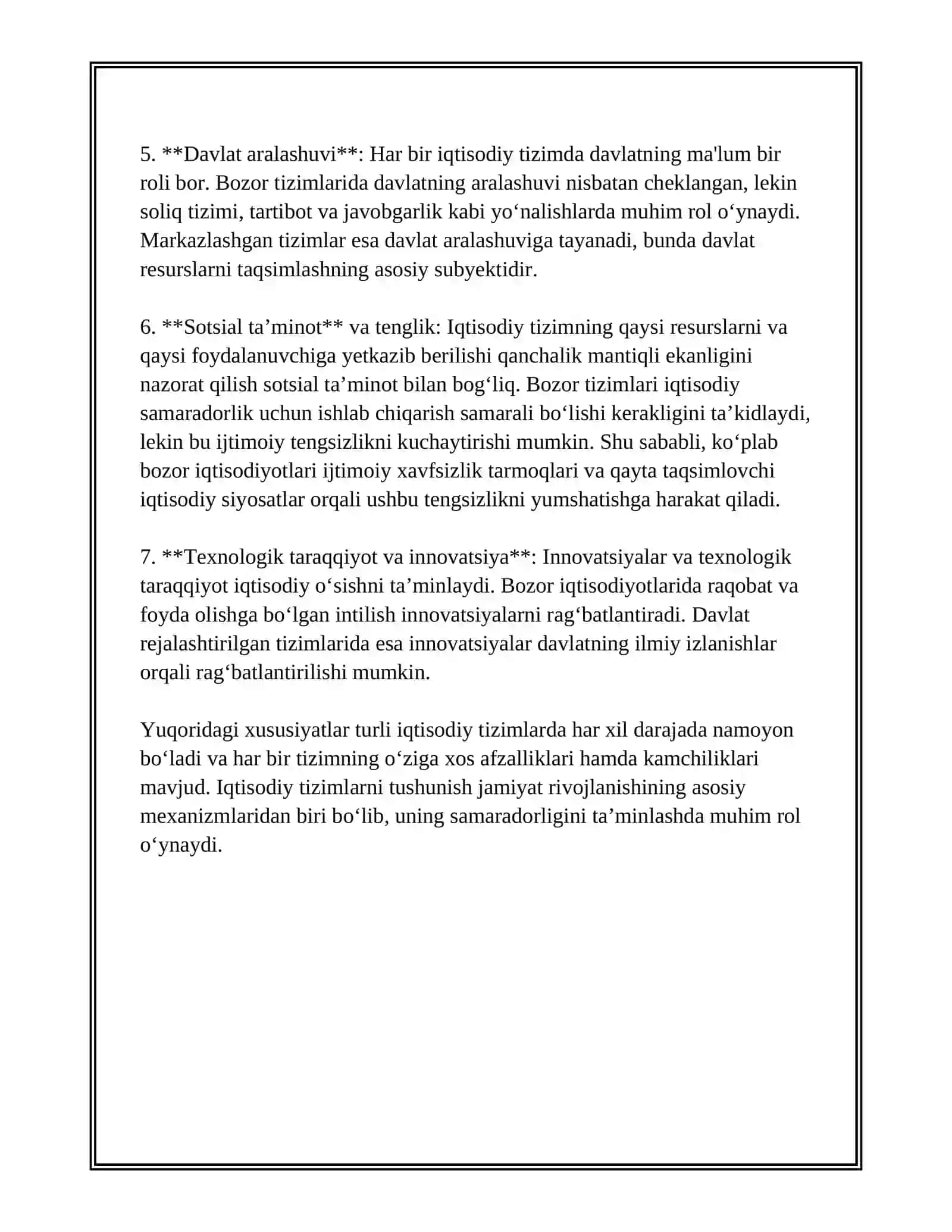ÒZBEKISTON RESPUBLIKASI IQTISODIY TIZMI VA HUQUQIY ASOSI 4