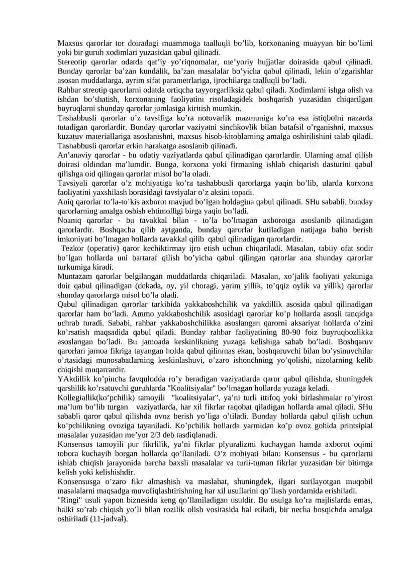 BOSHQARUV QARORLARI VA ULARNI QABUL QILISH 4
