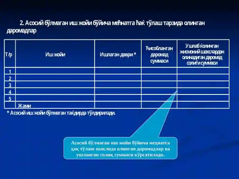 Жисмоний шахснинг жами йиллик даромади тўғрисидаги 4