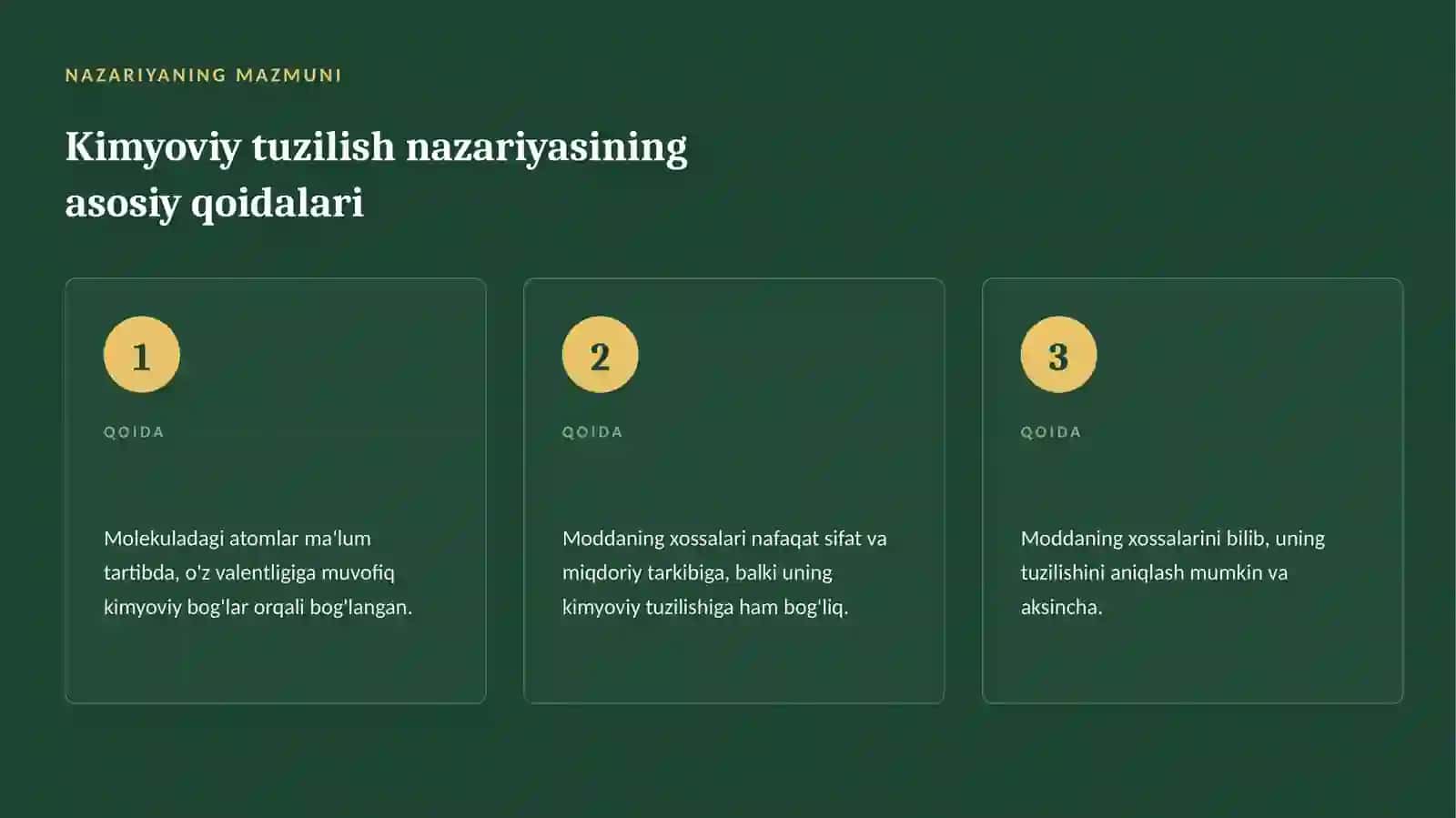 Organik birikmalarni tuzilish nazariyalari 4