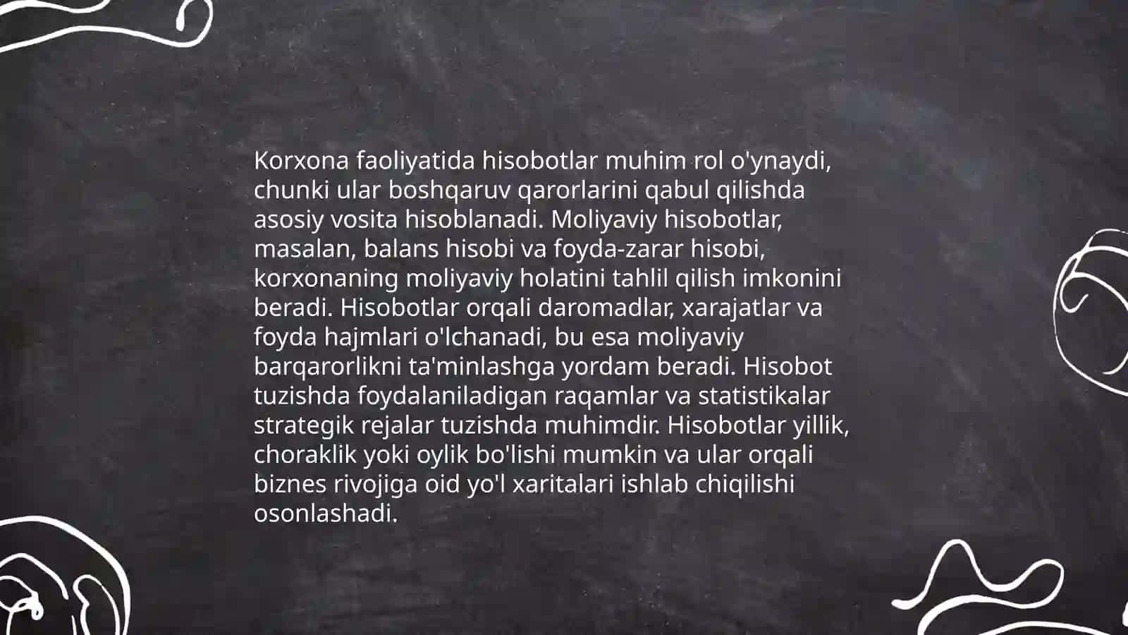 Biznes intellektda hisobotlar va soʻrovnomalar mavzuyim 4