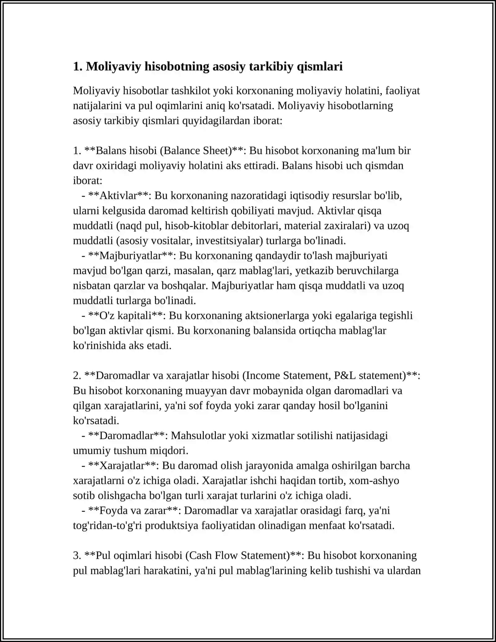 Moliyaviy hisobotning tarkibi va taqdim etish tarkibi 4