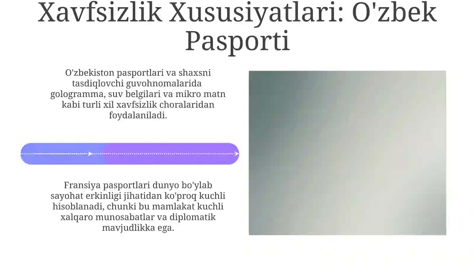 O'zbek va Frantsuz sayohat hujjatlarini taqqoslash va qarama-qarshi qo'yish 4
