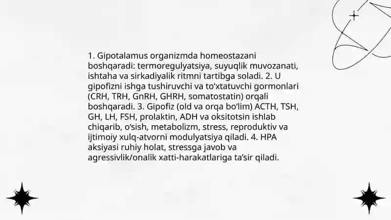 Endokirin tizimining inson organizmi va xulq-atvorining ahamiyati 4