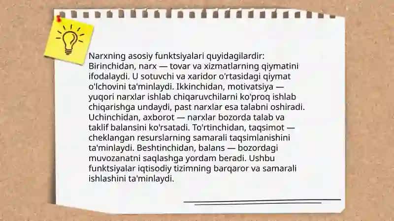 Narxning mohiyati va shakillanish xususiyatlari 4