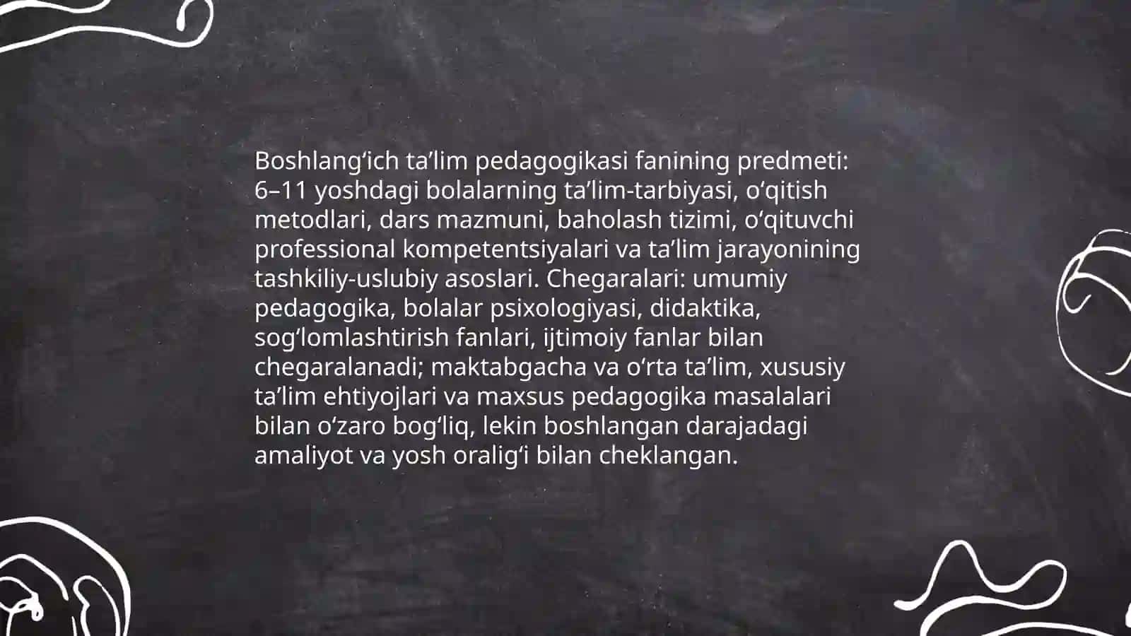 Boshlangʻich taʼlim pedagogikasi fanining mazmuni predmeti metodologiyasi 4