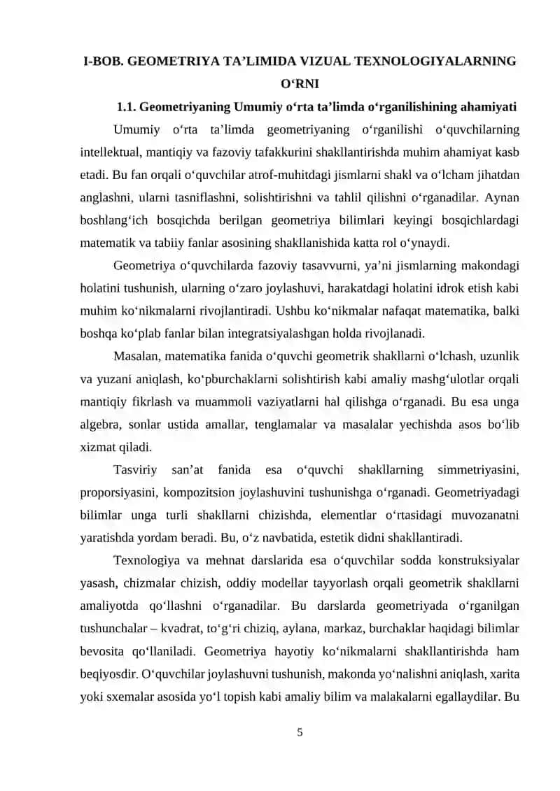 Geometriya fanining boshlang‘ich sinflatlarida vizual texnologiyalar yordamida muammolarni yechish 4