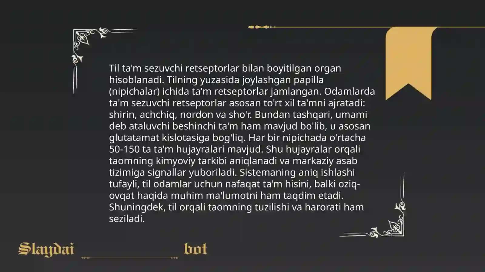 Ta'm bilish va hid bilish a'zolarining funksional anatamiyasi 4