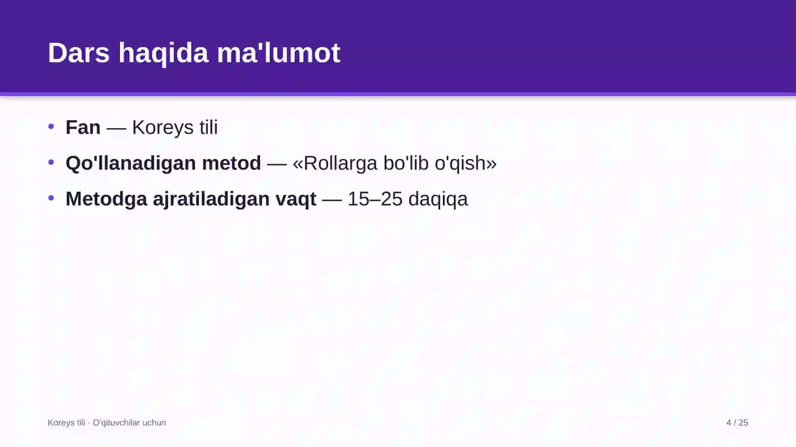 koreys tili darslarida rollarga bo'lib o'qish metodidan foydalanish 4479 4