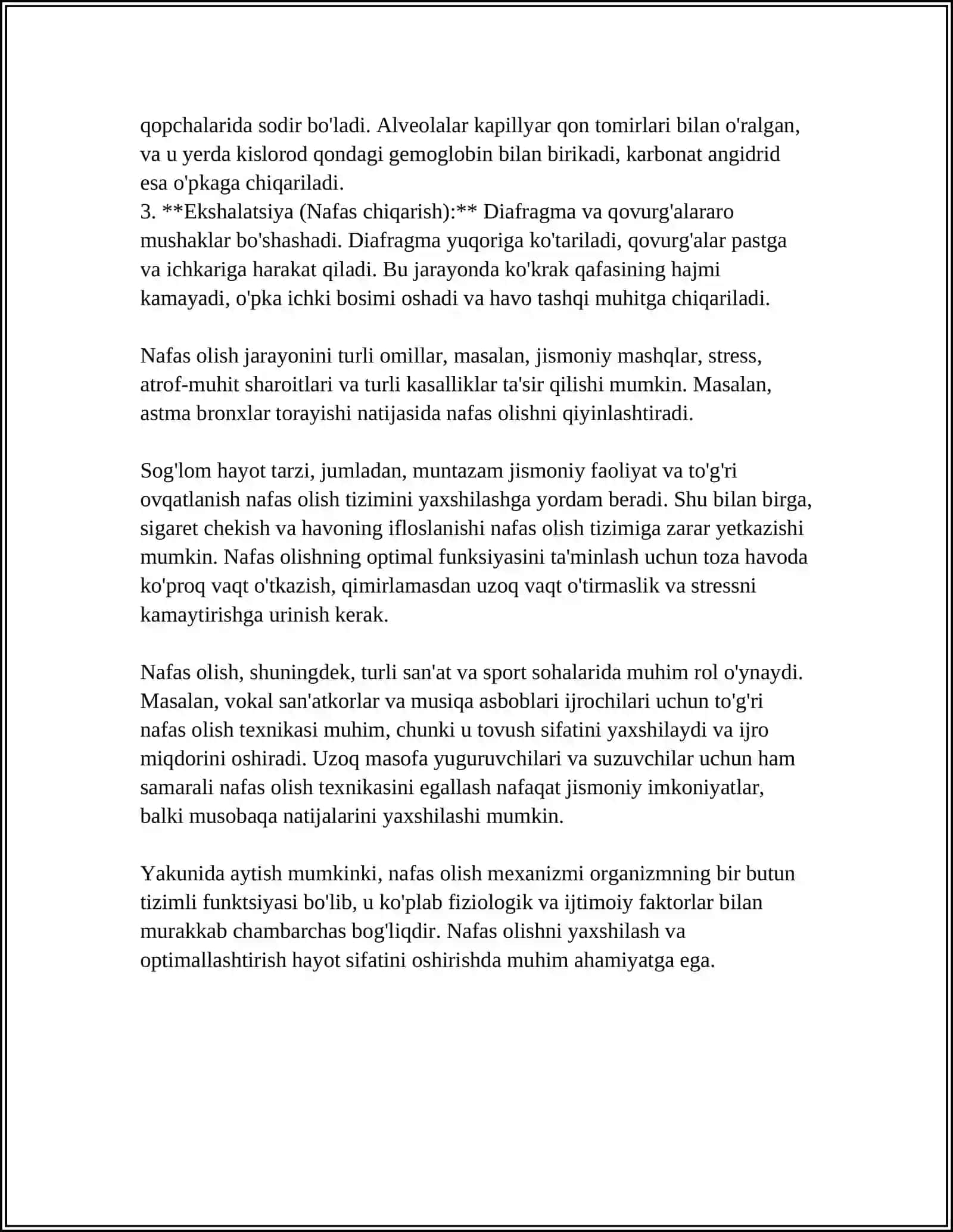 NAFAS KASALIGIGA CHALINGAN BEMORLAR PARVARISHI 4