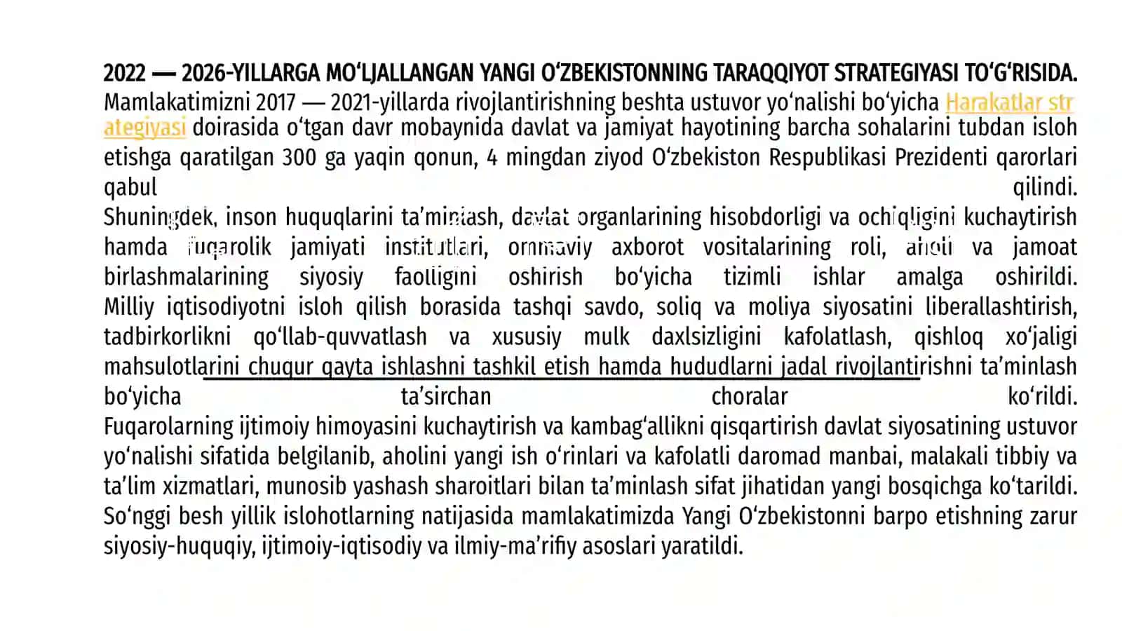 O'zbekiston Repuplikasi prezidendi SH.M.Mirziyoyevning ''Yangi O'zbekiston taraqqiyoti strategiyasi'' kitobida rivojlanish modeling va   uchinchi Renessans tushunchalari. 4