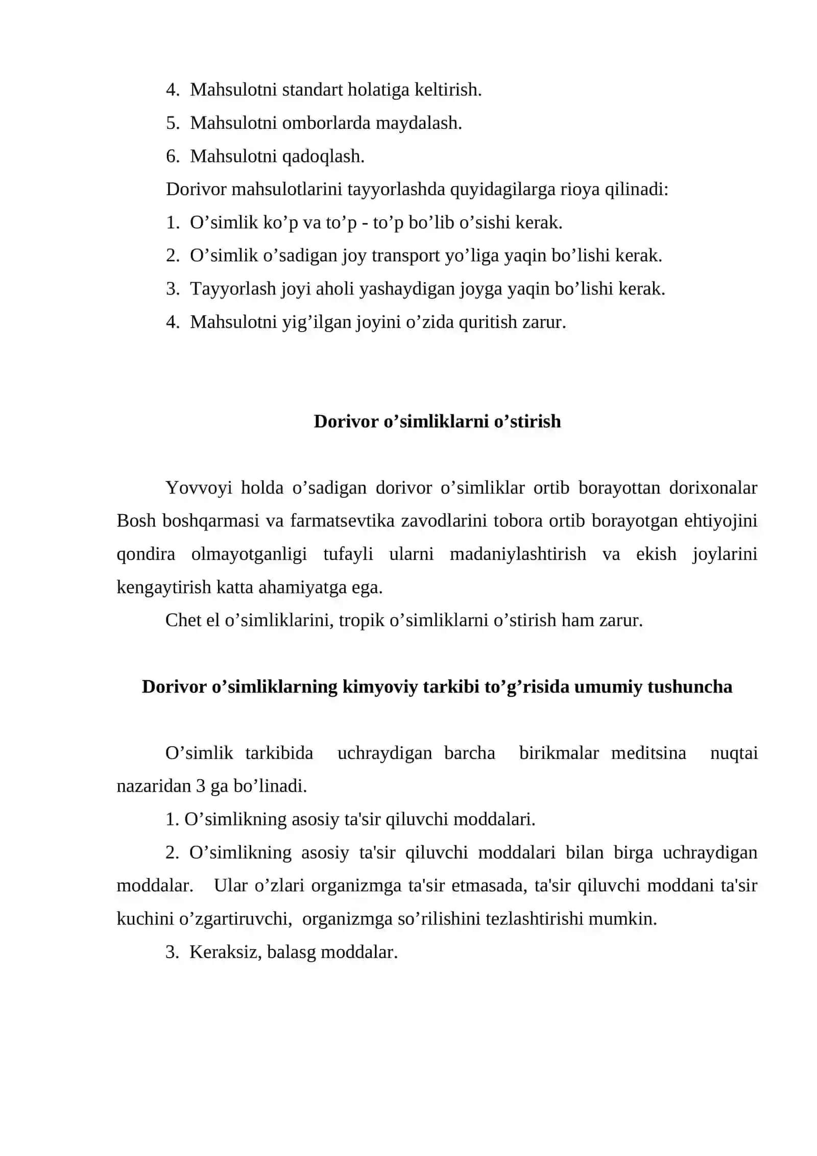 Farmakognoziya - o’quv tizimidagi alohida fan mavzusidagi ma'ruza 4