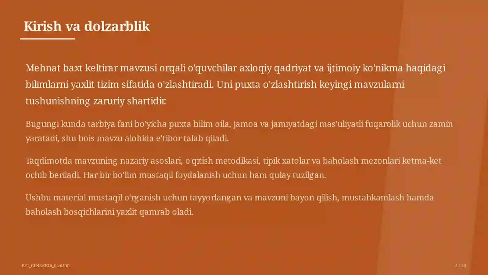 Mehnat baxt keltirar (3-sinf) 4