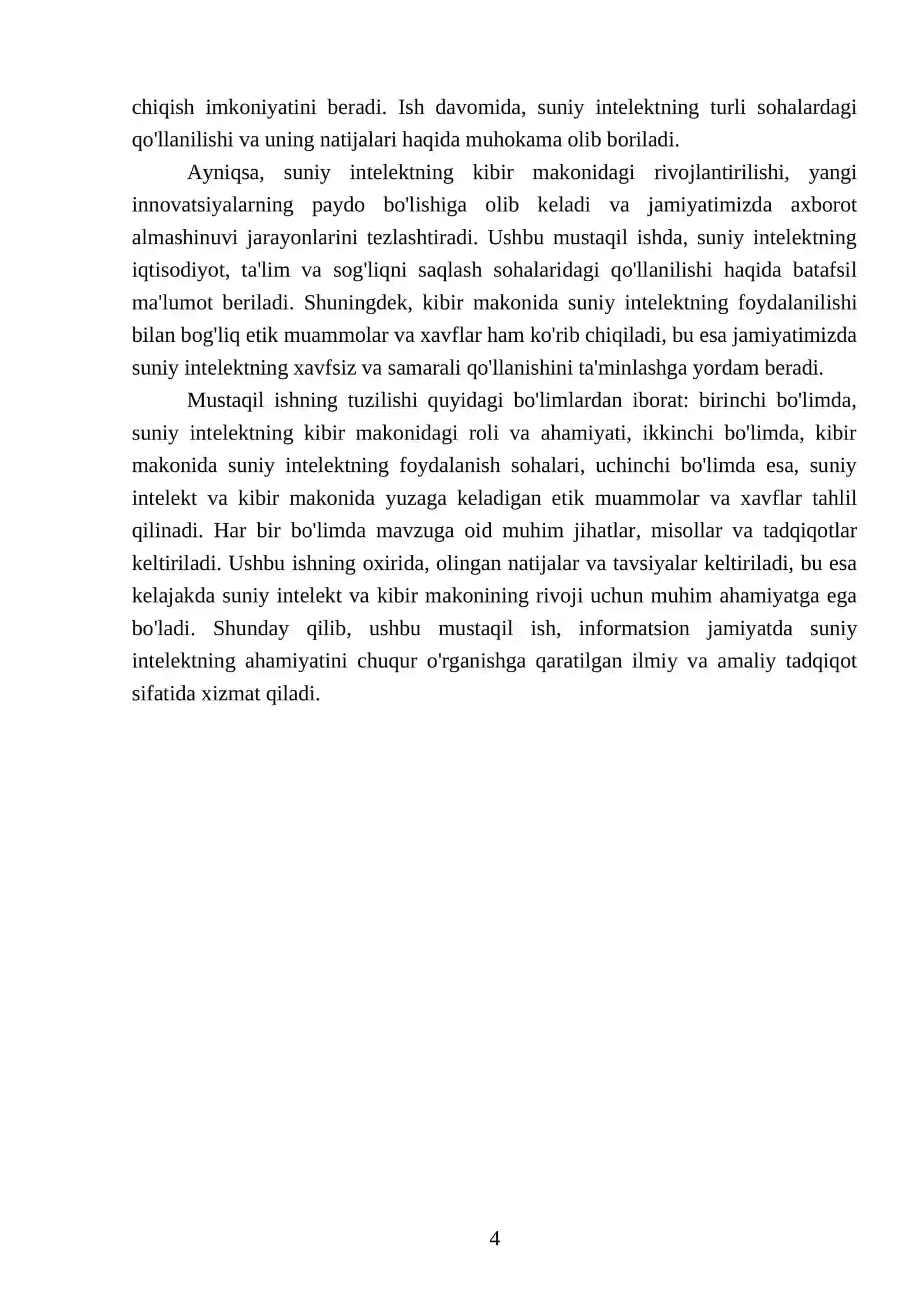 Informatsion jamiyatda suniy intelektning ahamiyati yaʼni kibir makon 4