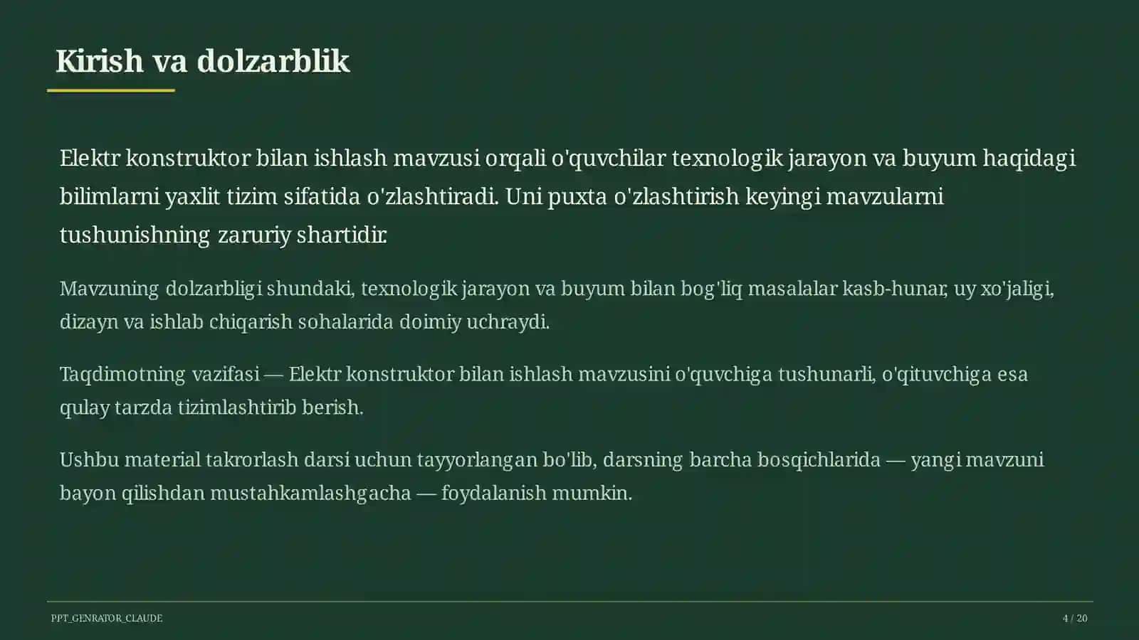 Elektr konstruktor bilan ishlash (4-sinf) 4